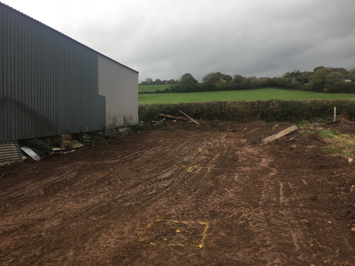 image shows: agricultural lean to barn extension llanfihangel crucorney 