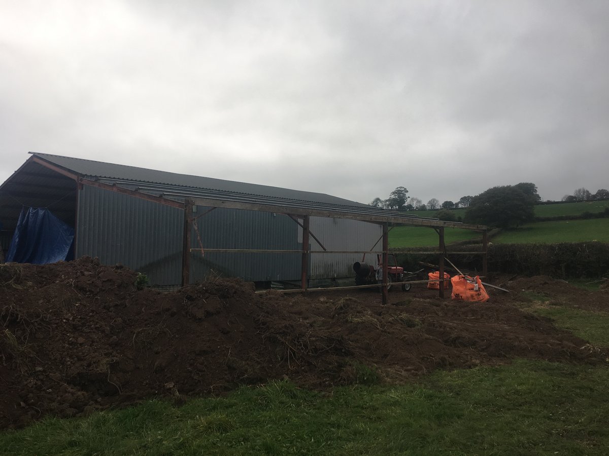 image shows: agricultural lean to barn extension llanfihangel crucorney 