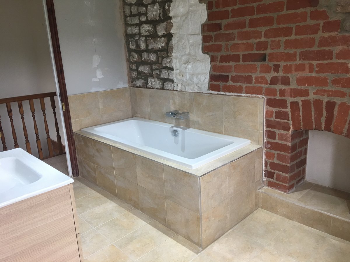 Image of bathroom renovation stone floor mork 