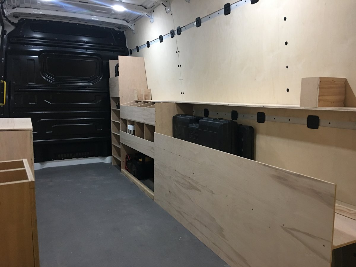 image shows: custom van racking panelling monmouthshire 