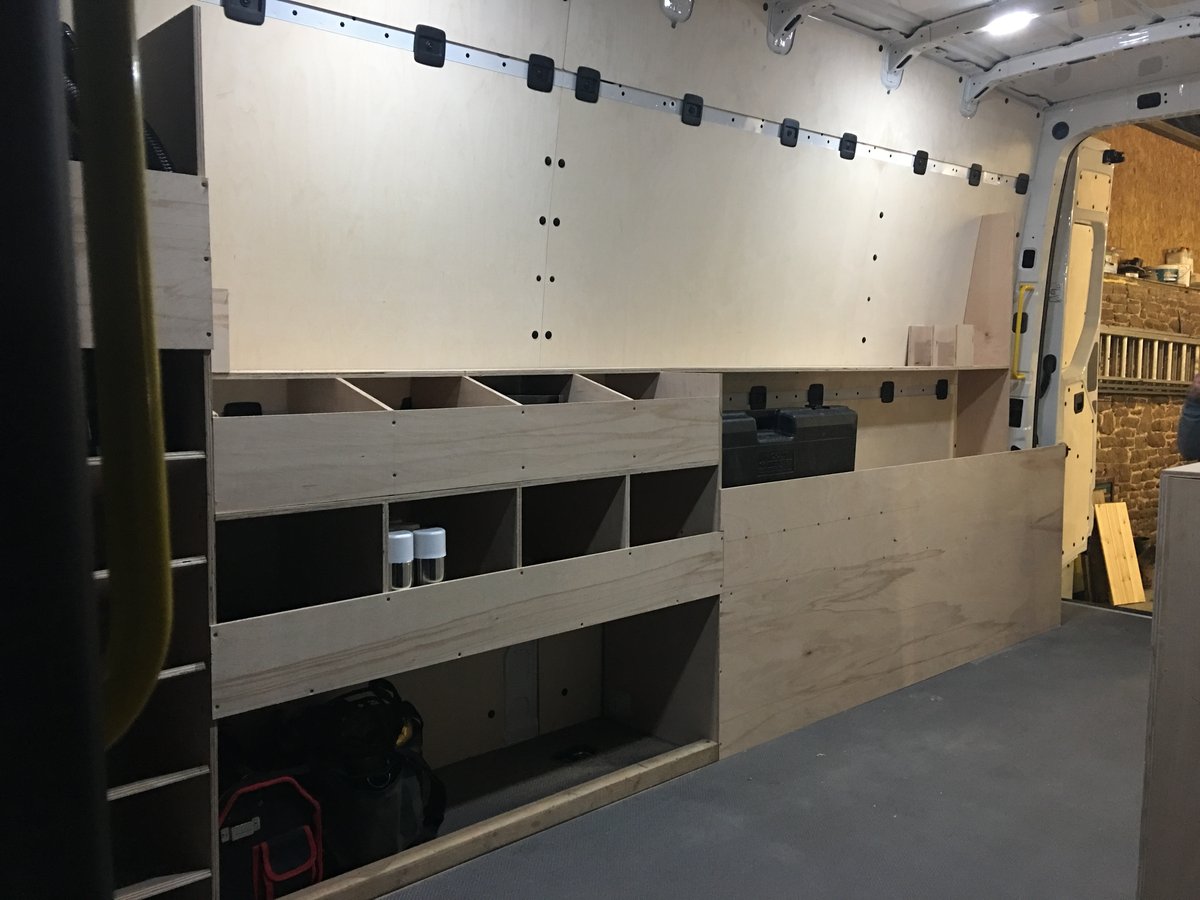 image shows: custom van racking panelling monmouthshire 