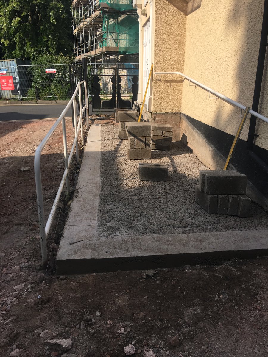 image shows: disabled access ramp car park masonic hall pontypool 