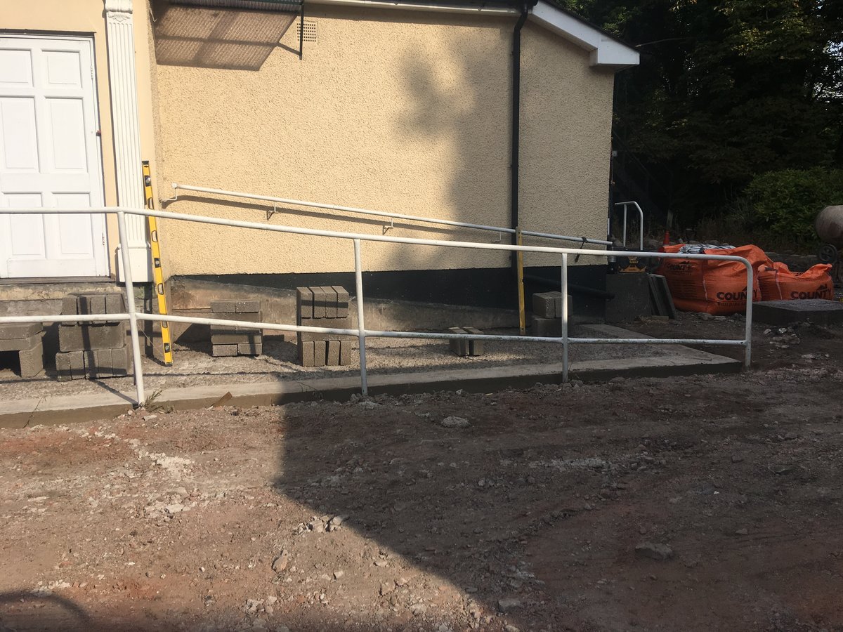 image shows: disabled access ramp car park masonic hall pontypool 