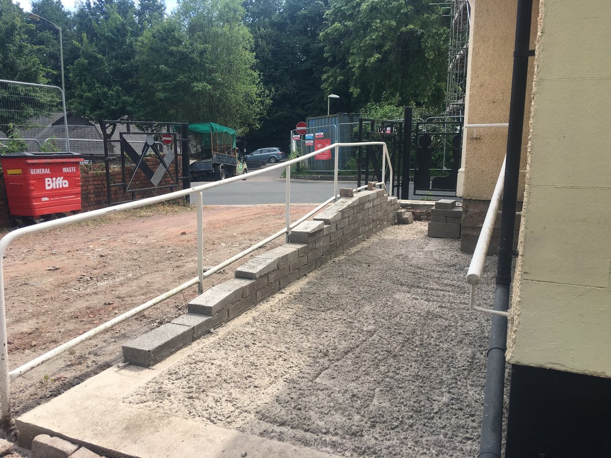 image shows: disabled access ramp car park masonic hall pontypool 