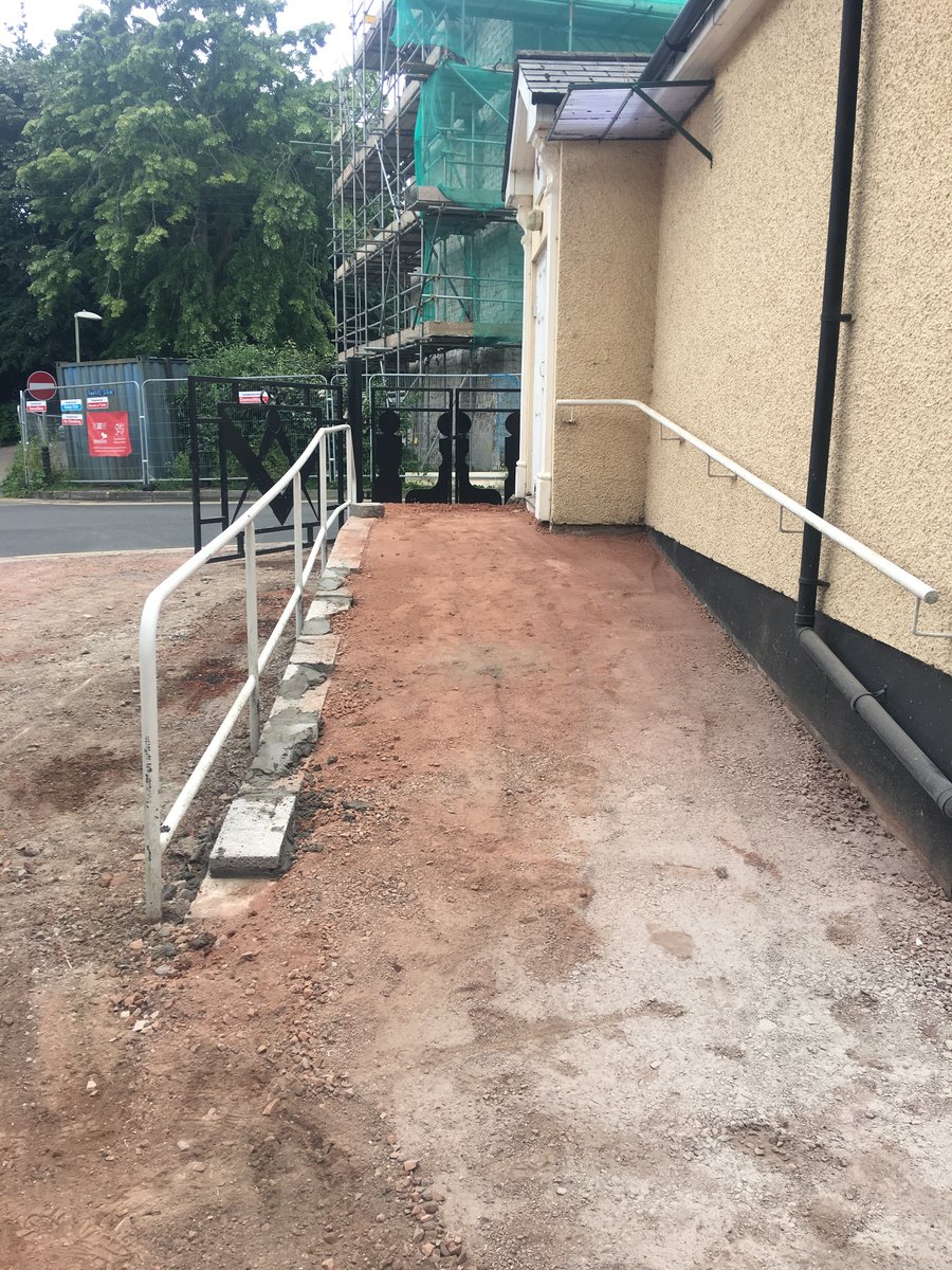 image shows: disabled access ramp car park masonic hall pontypool 