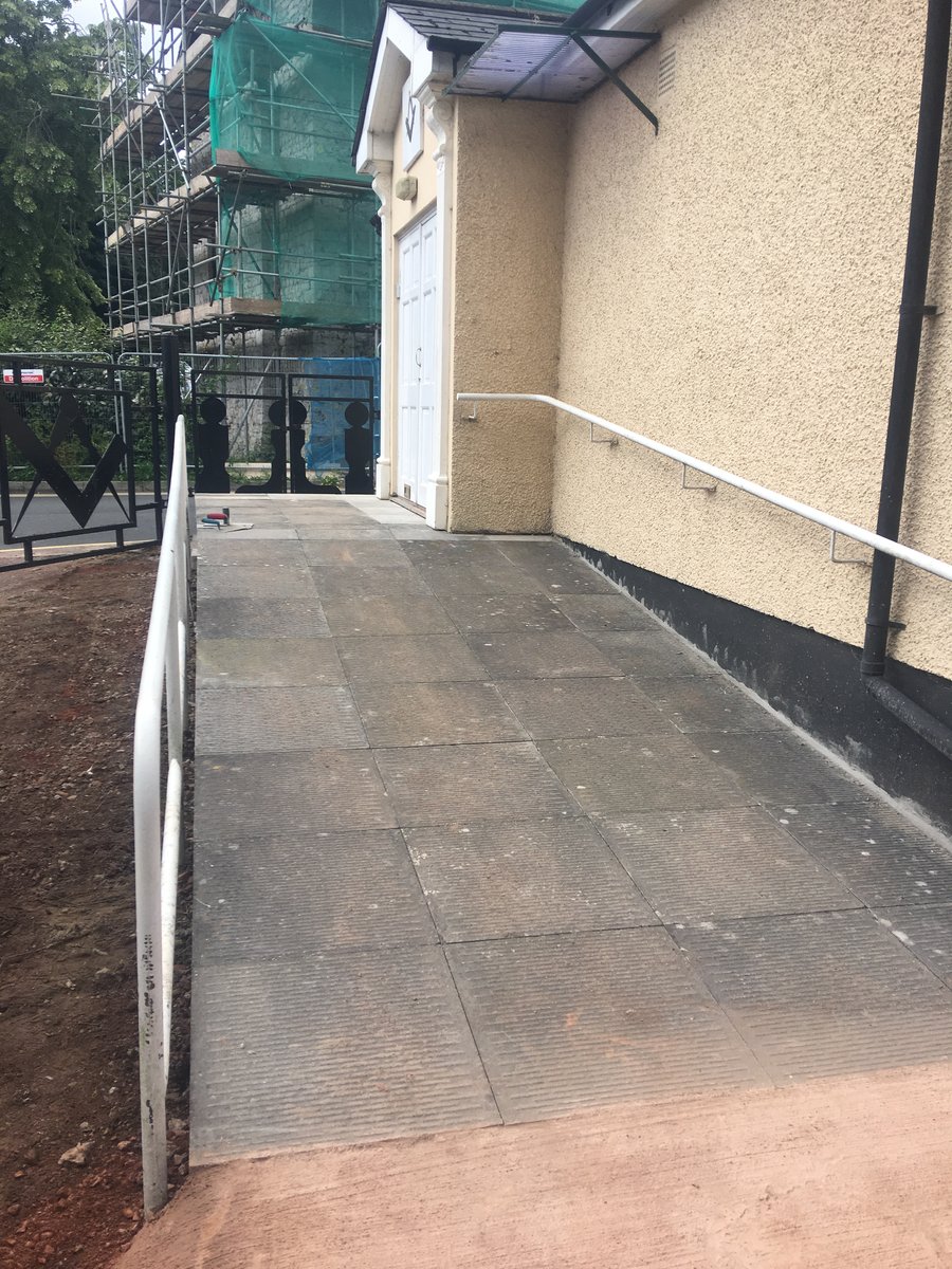 An image of disabled access ramp car park masonic hall pontypool  goes here.