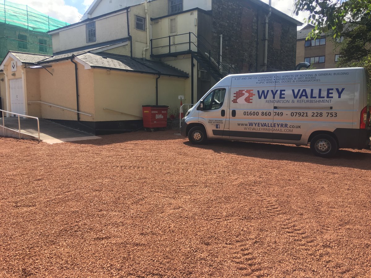 image shows: disabled access ramp car park masonic hall pontypool 