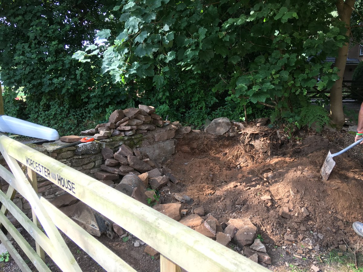 image shows: dry stone walling repairs the narth 