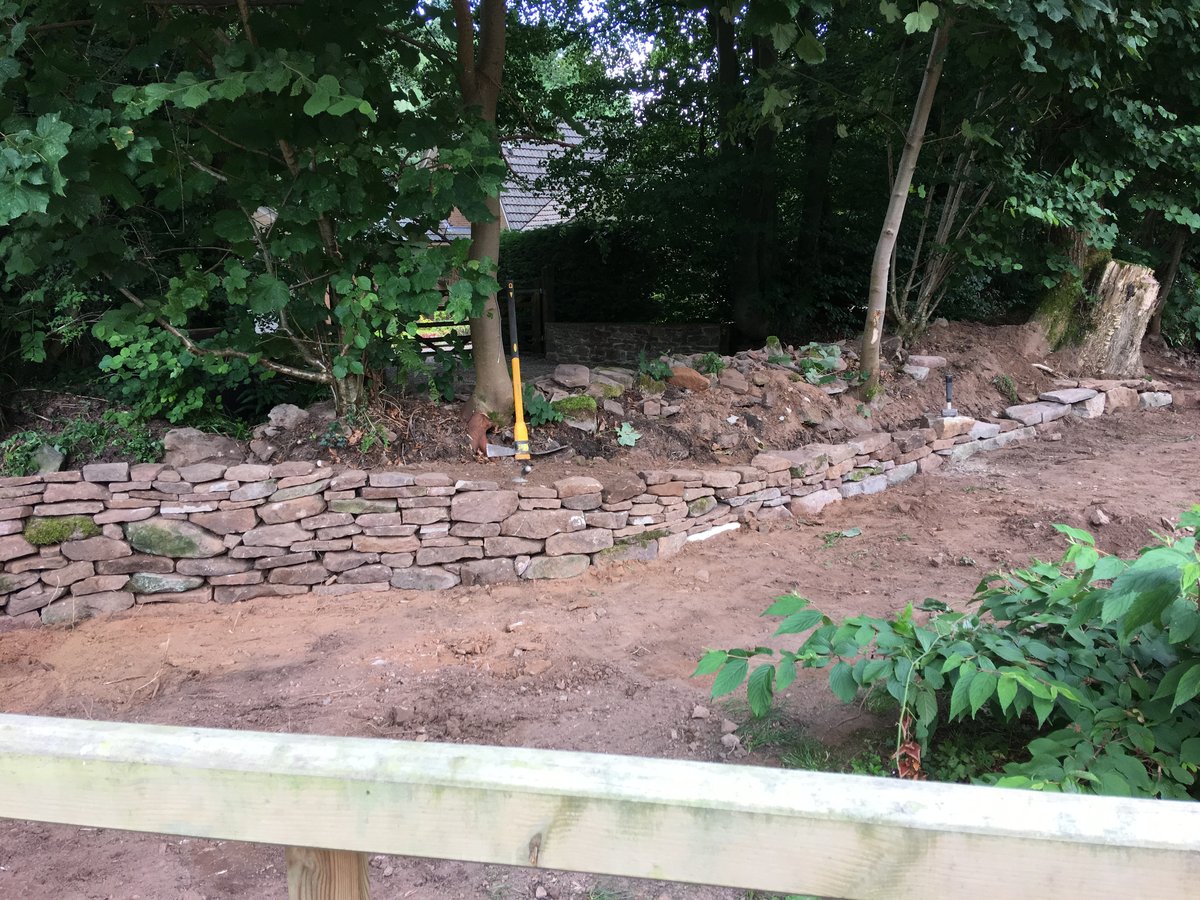 image shows: dry stone walling repairs the narth 