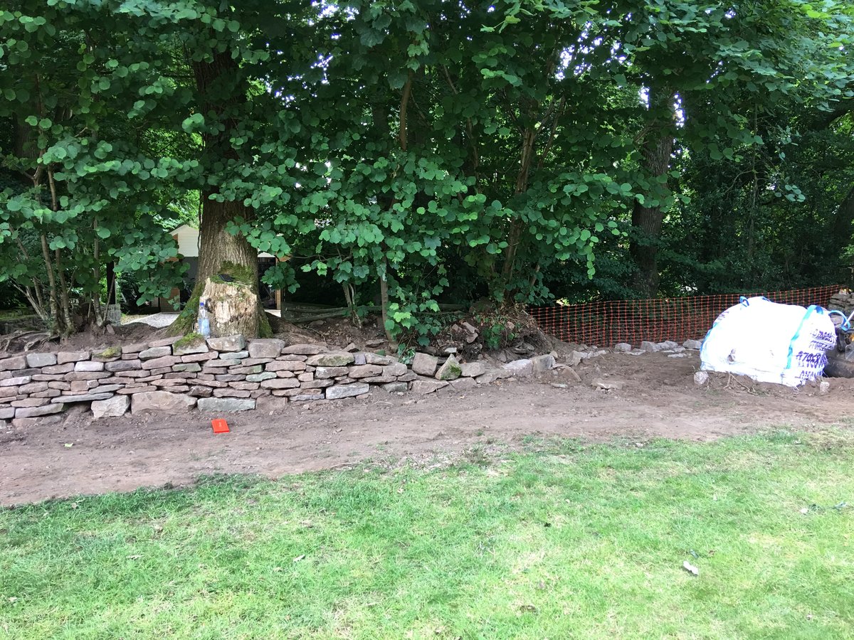 image shows: dry stone walling repairs the narth 