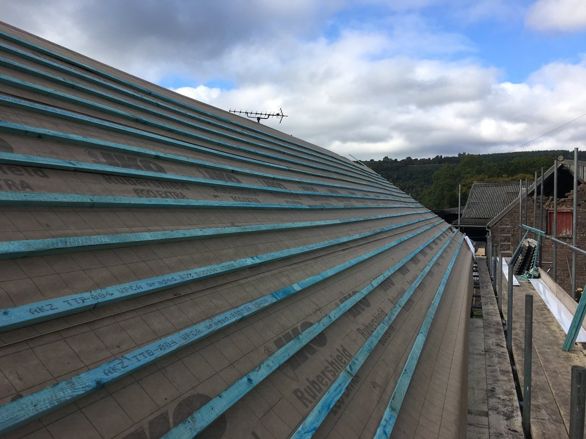 image shows: farmhouse slate roof replacement cwmyoy 