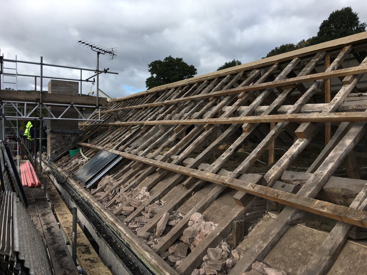 image shows: farmhouse slate roof replacement cwmyoy 