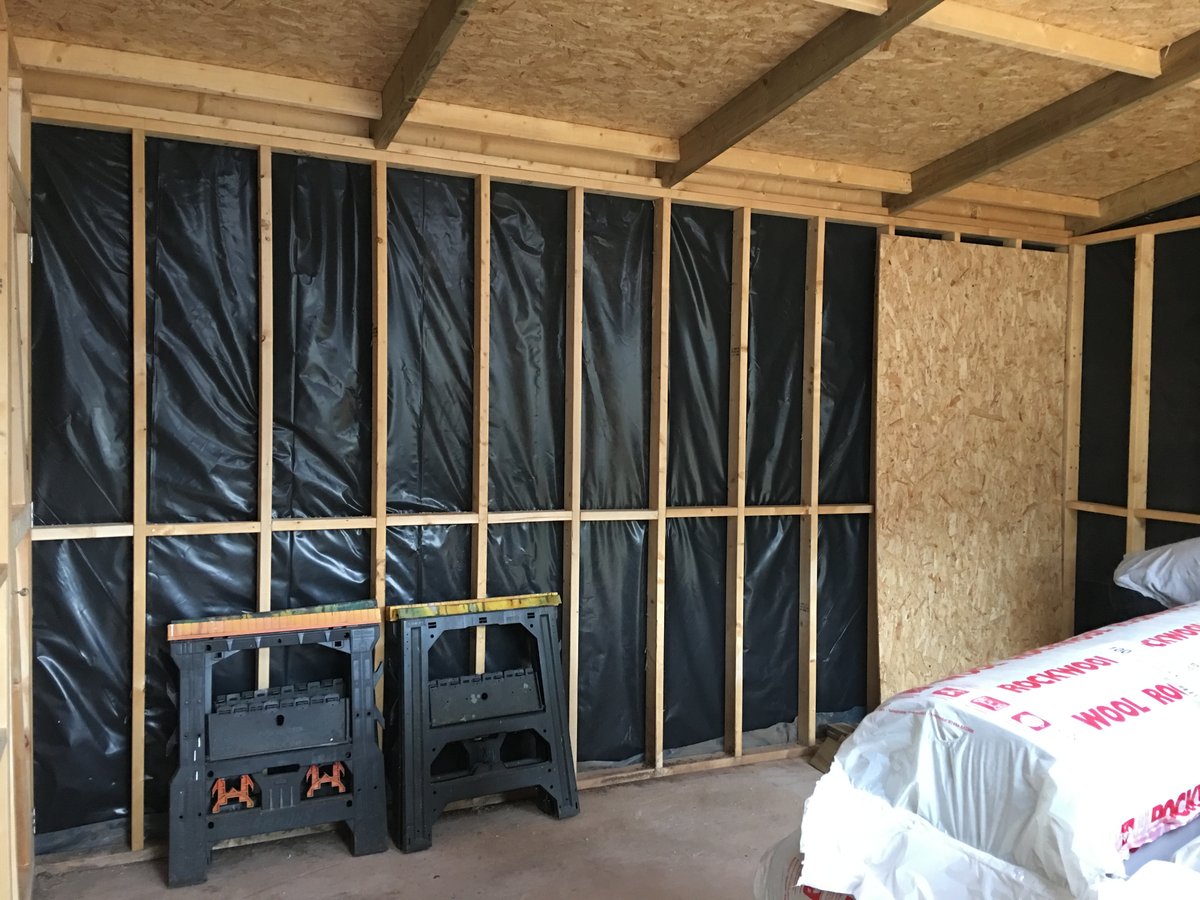 image shows: insulated and osb boarded barn mork 