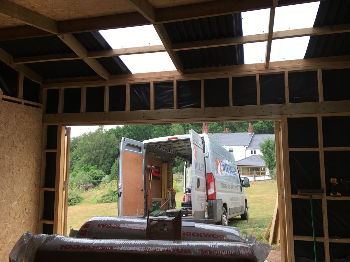 image shows: insulated and osb boarded barn mork 