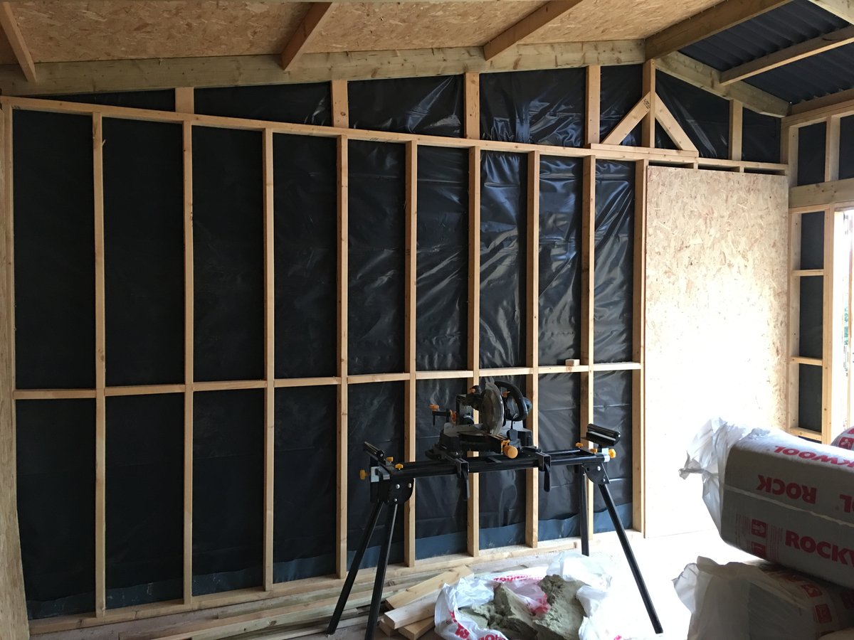 image shows: insulated and osb boarded barn mork 