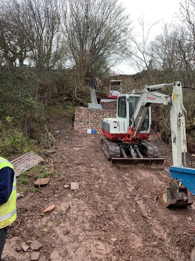 Image of landslide road damage repair abergavenny 017 2019-11-16 - Landslips can be a real problem at this time of year