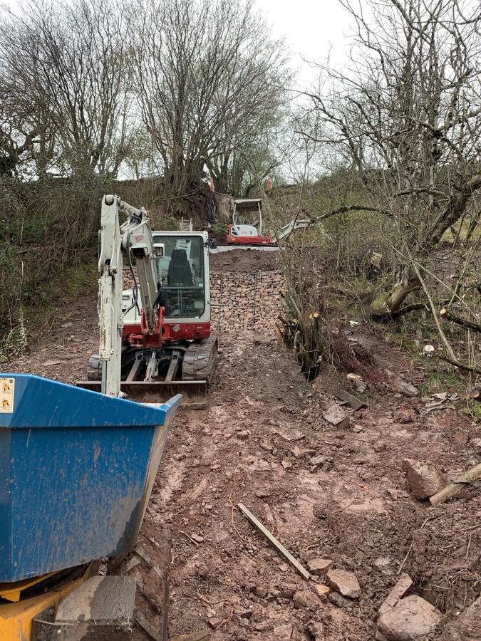 Image of landslide road damage repair abergavenny 018 2019-11-16 - Landslips can be a real problem at this time of year