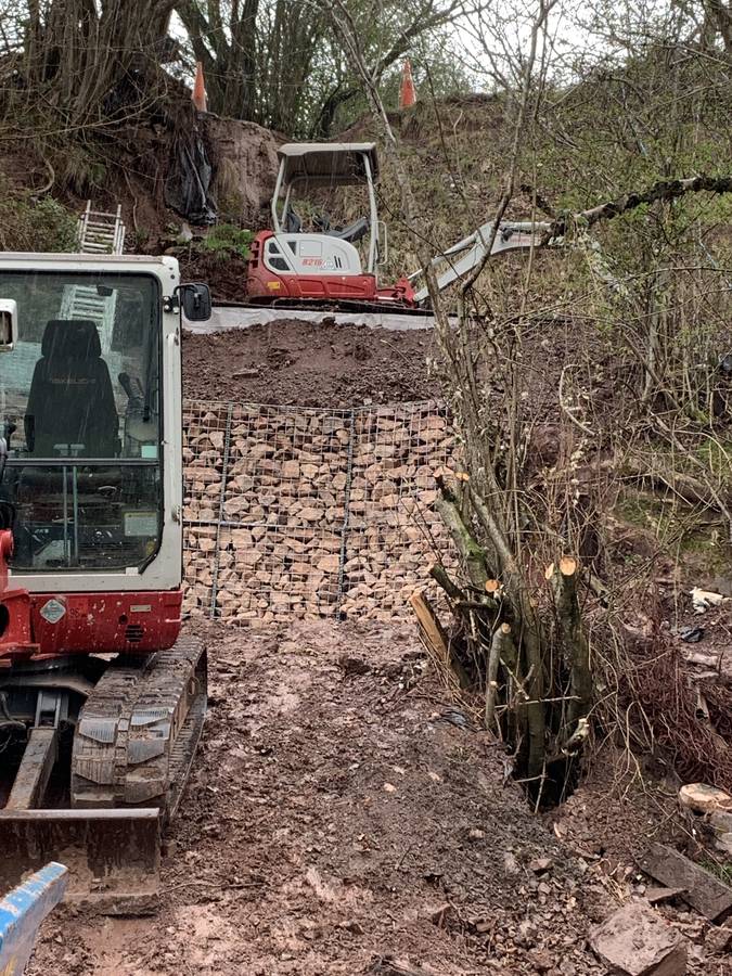Image of landslide road damage repair abergavenny 019 <h2>2019-11-16 - Landslips can be a real problem at this time of year</h2>