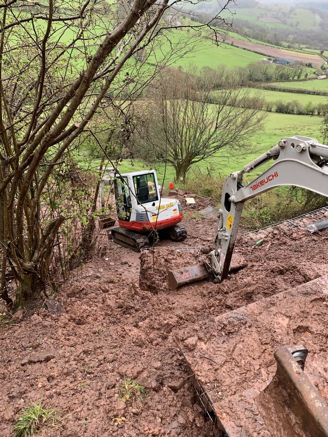 Image of landslide road damage repair abergavenny 024 2019-11-16 - Landslips can be a real problem at this time of year