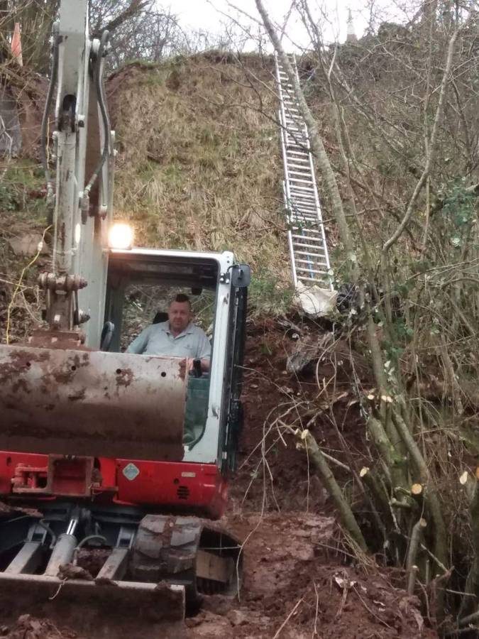 Image of landslide road damage repair abergavenny 064 <h2>2019-11-16 - Landslips can be a real problem at this time of year</h2>