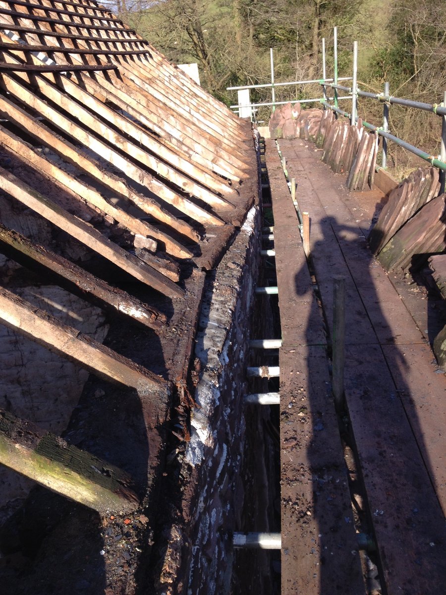 image shows: Looking back at a barn conversion in Llanishen