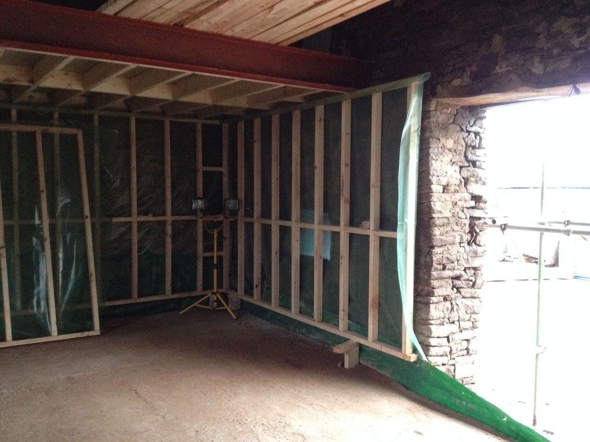 image shows: Looking back at a barn conversion in Llanishen