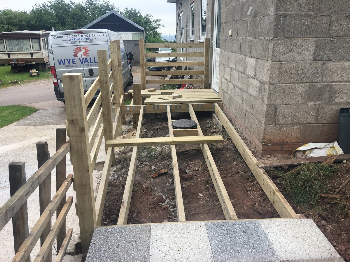 image shows: wooden disabled access ramp decking st arvans 