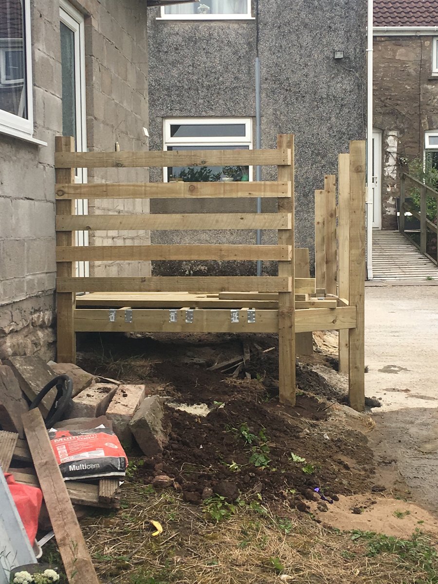 image shows: wooden disabled access ramp decking st arvans 