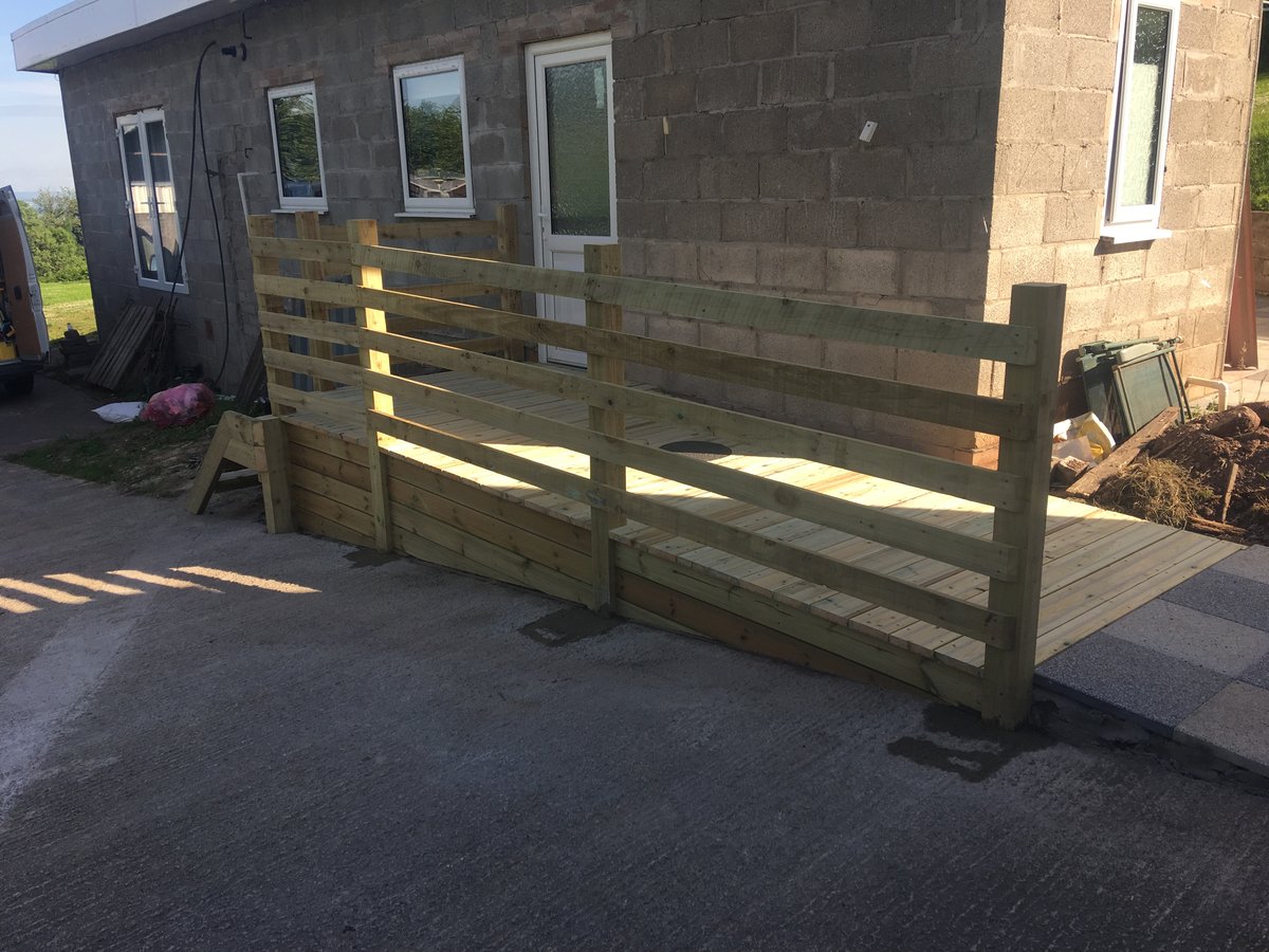 image shows: wooden disabled access ramp decking st arvans 