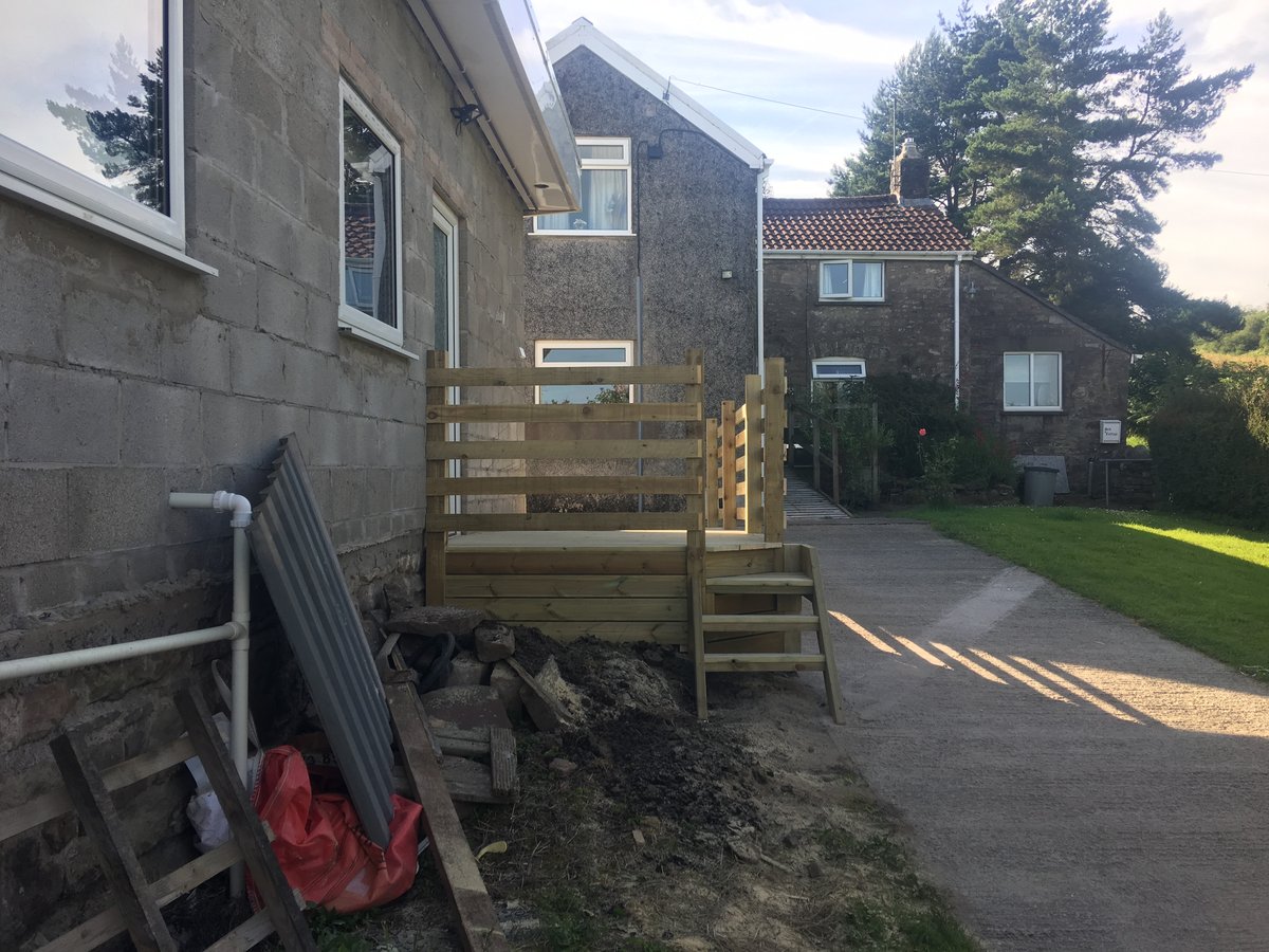 image shows: wooden disabled access ramp decking st arvans 